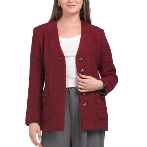 Kobi Halperin Jackets & Blazers - Kobi Halperin-NWT Burgundy Red Scottie Chain Blazer Jacket